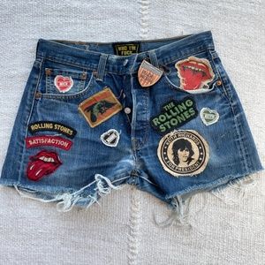 MADEWORN ROCK rolling stones shorts NEW NEVER WORN